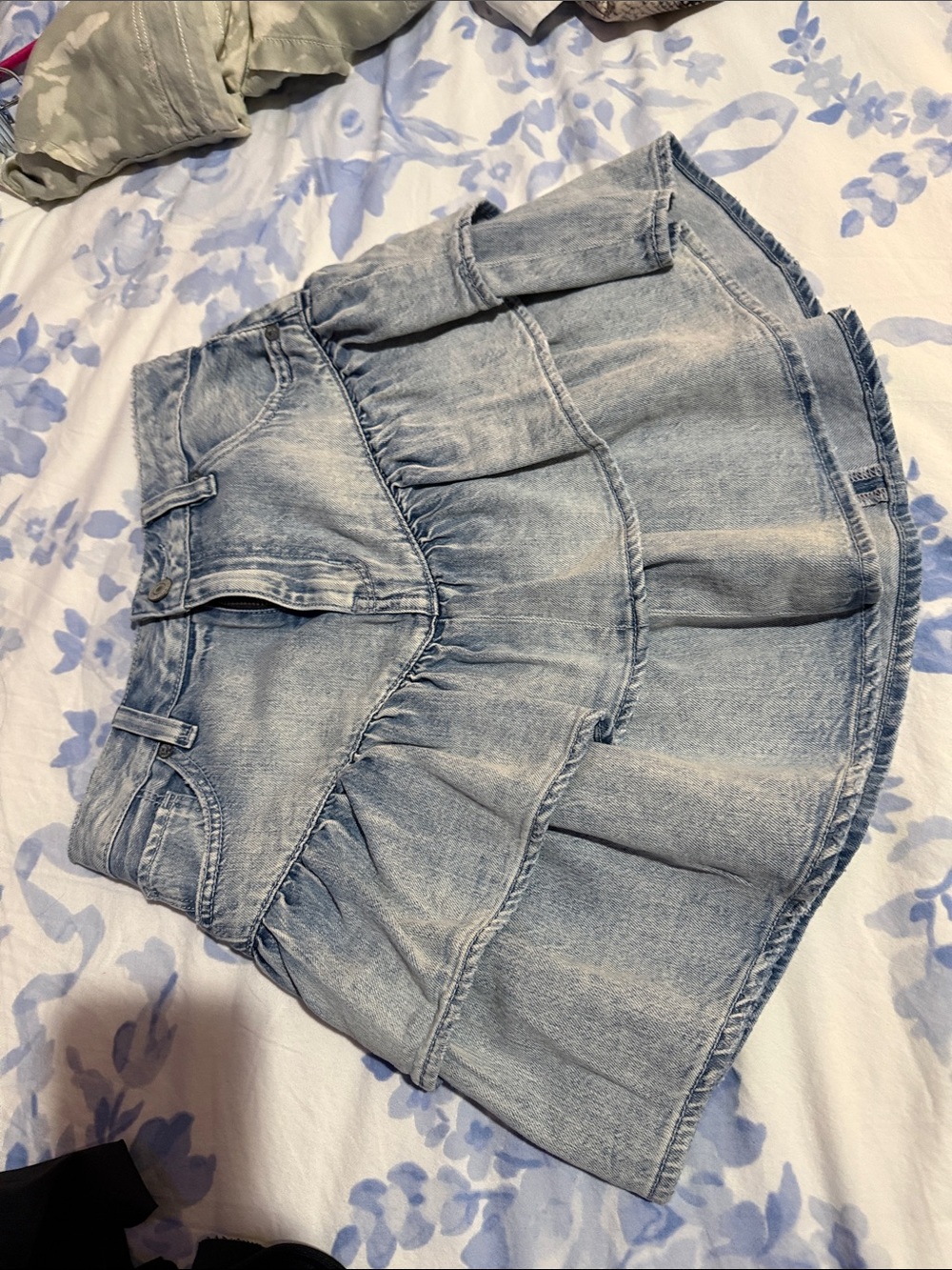 American Eagle Outfitters Light Wash Denim Mini Skirt
